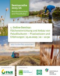 Share-pic zur Seminarreihe zu Paludikultur von FNR, DBV, DLG u. GMC