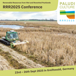 Announcement of the RRR conference; picture: mechanical cattail harvesting (Photo: Tobias Dahms)